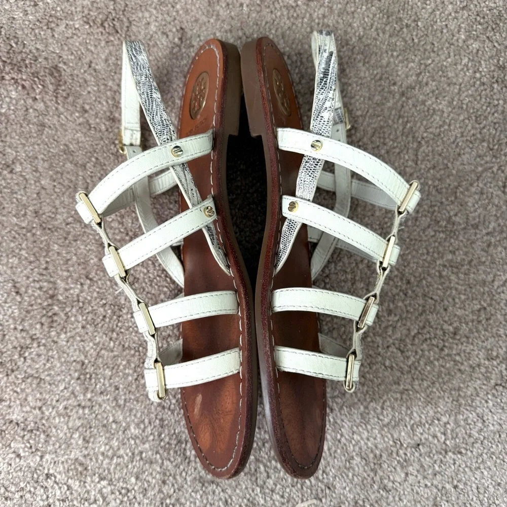 Tory Burch Reggie Gladiator Leather Flat Sandal